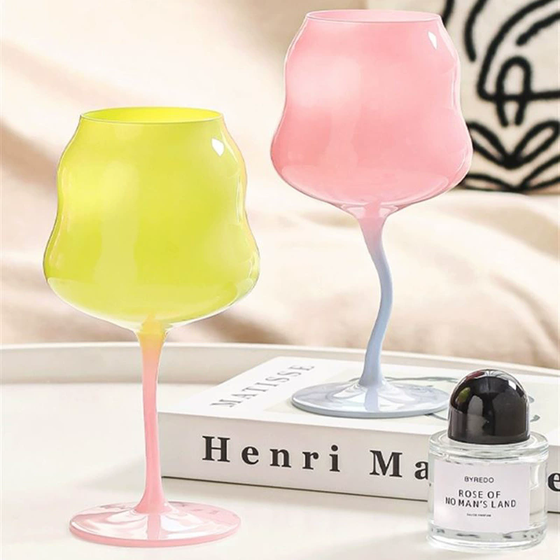 Wine Beer Foot - 2pcs Candy Contrasting High Footed Glass