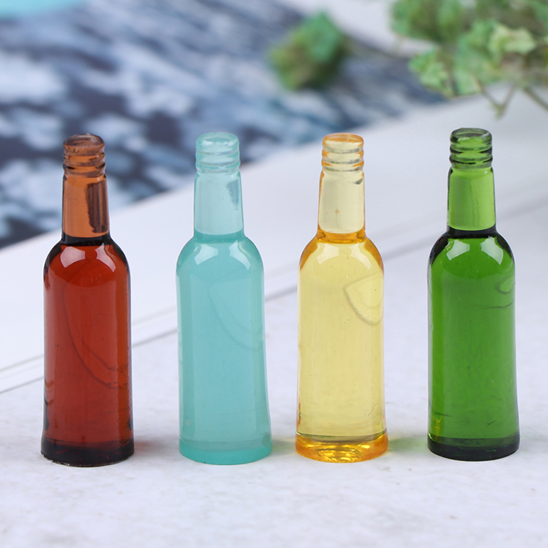 Wine In Beer Bottle - 6pcs 1:12 Dollhouse Miniature Beer Wine