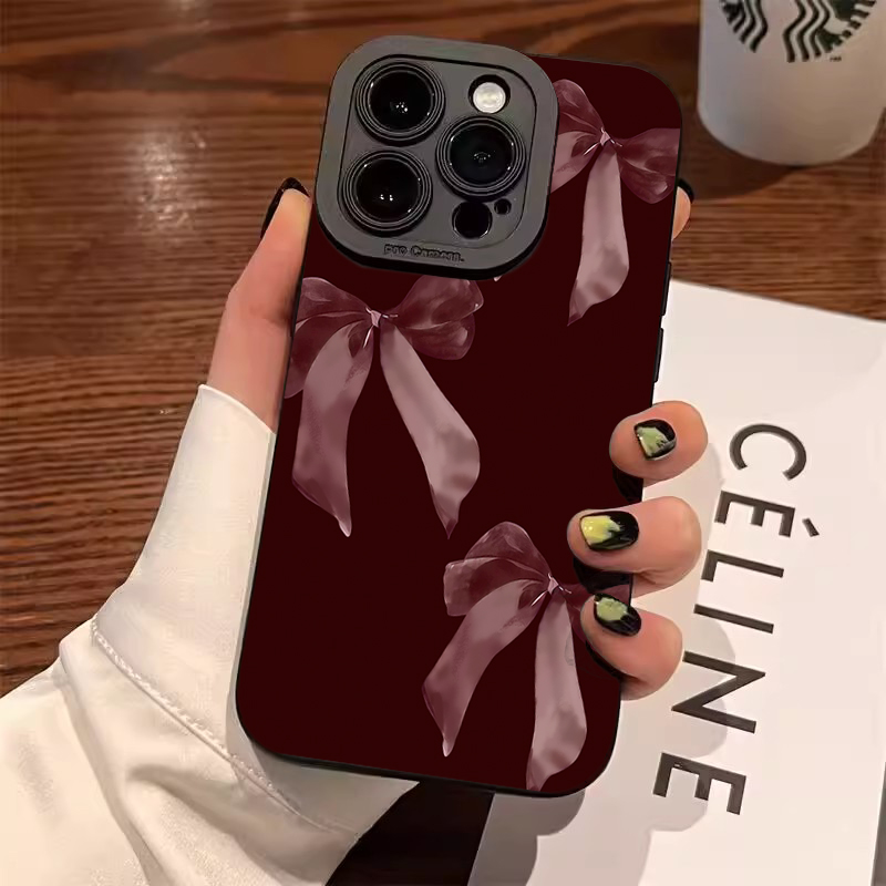 Wine & Beer Packages - Wine Red Bowknot Pattern Soft Phone
