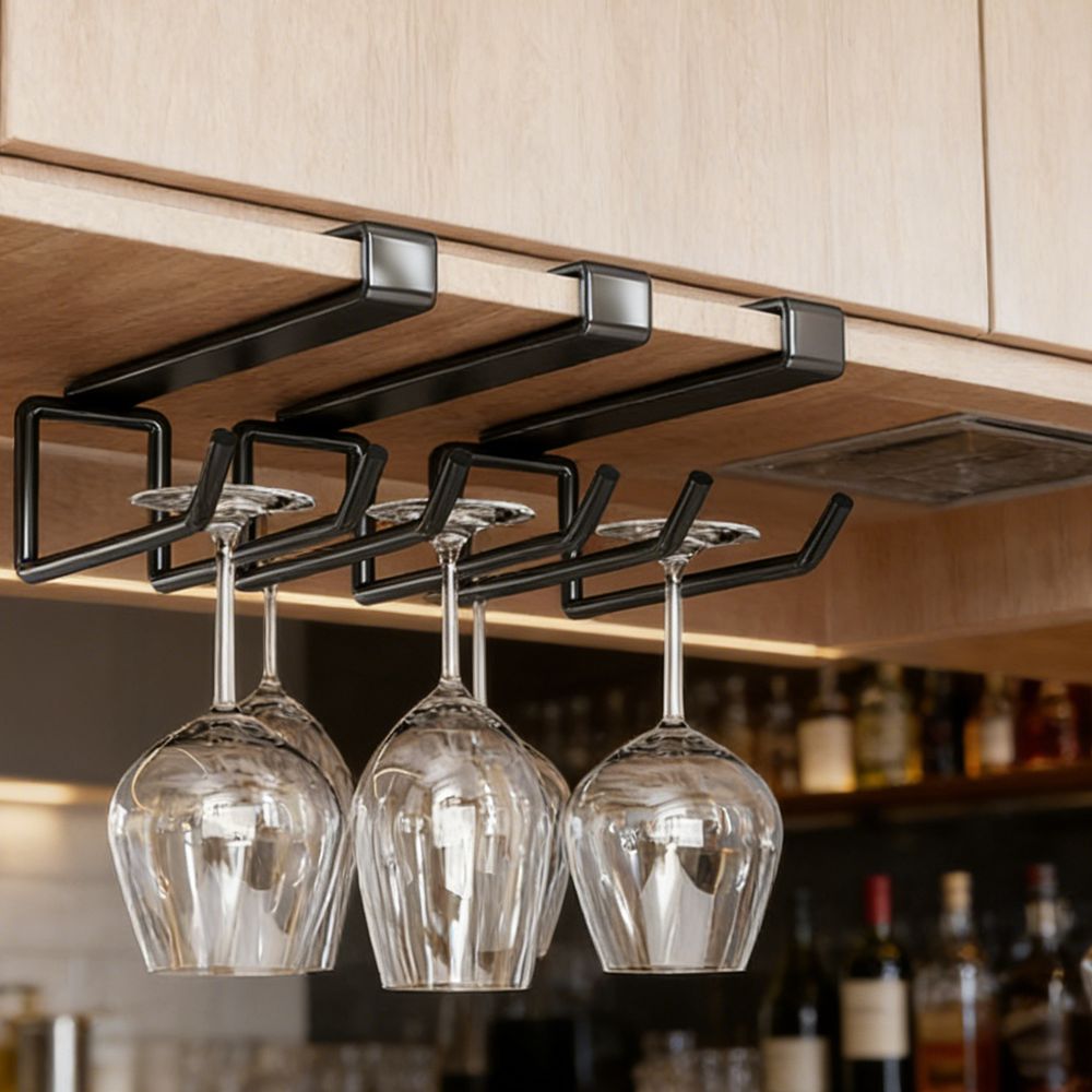Wine Rack Wall Mount - Iron Under Counter Glass Storage Rack