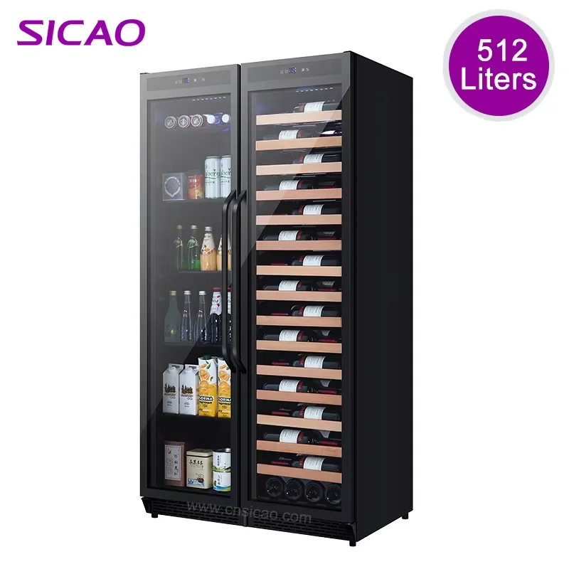 Wine Beer Fridge Dual Zone - Built In Beverage Fridge Double Door