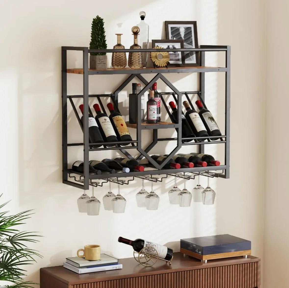 Wrought iron bar wine rack, wa - огляд і ціна Wine Rack Wall Mount