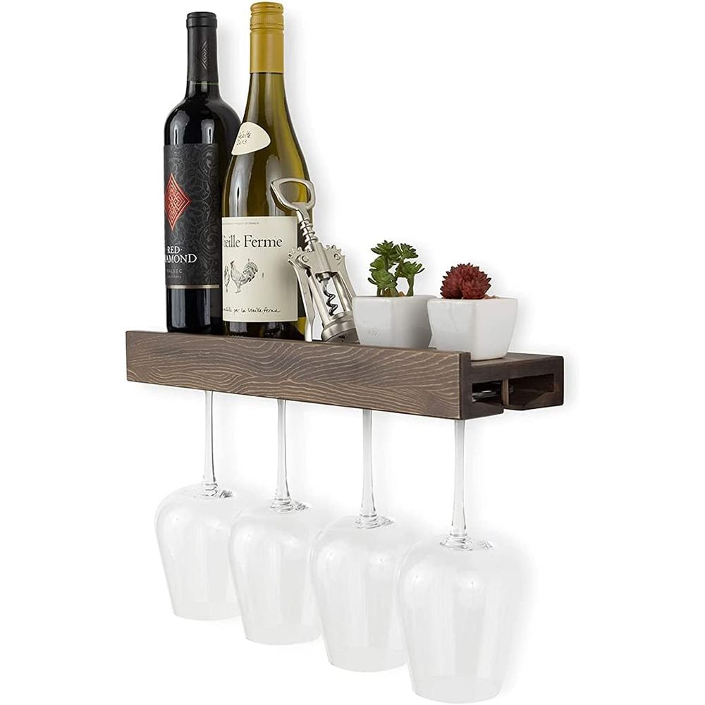 Wall Mounted Wood Floating Win - огляд і ціна Wine Rack Wall Mount