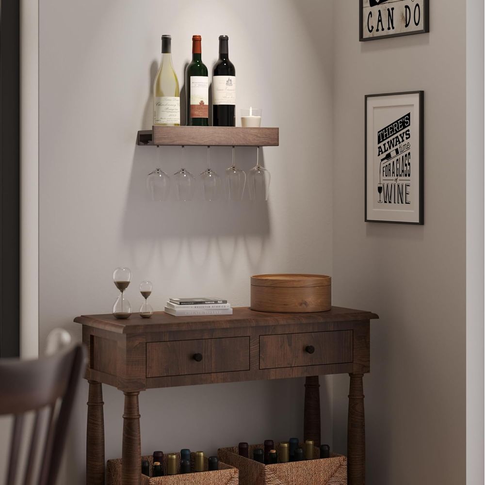 Wall Mounted Wood Floating Win - огляд і ціна Wine Rack Wall Mount