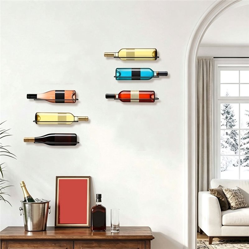 AB66-6 Pcs Wall Mounted Wine R - огляд і ціна Wine Rack Wall Mount