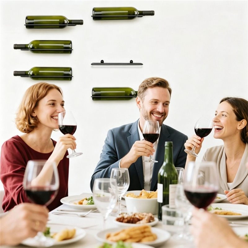 AB66-6 Pcs Wall Mounted Wine R - огляд і ціна Wine Rack Wall Mount
