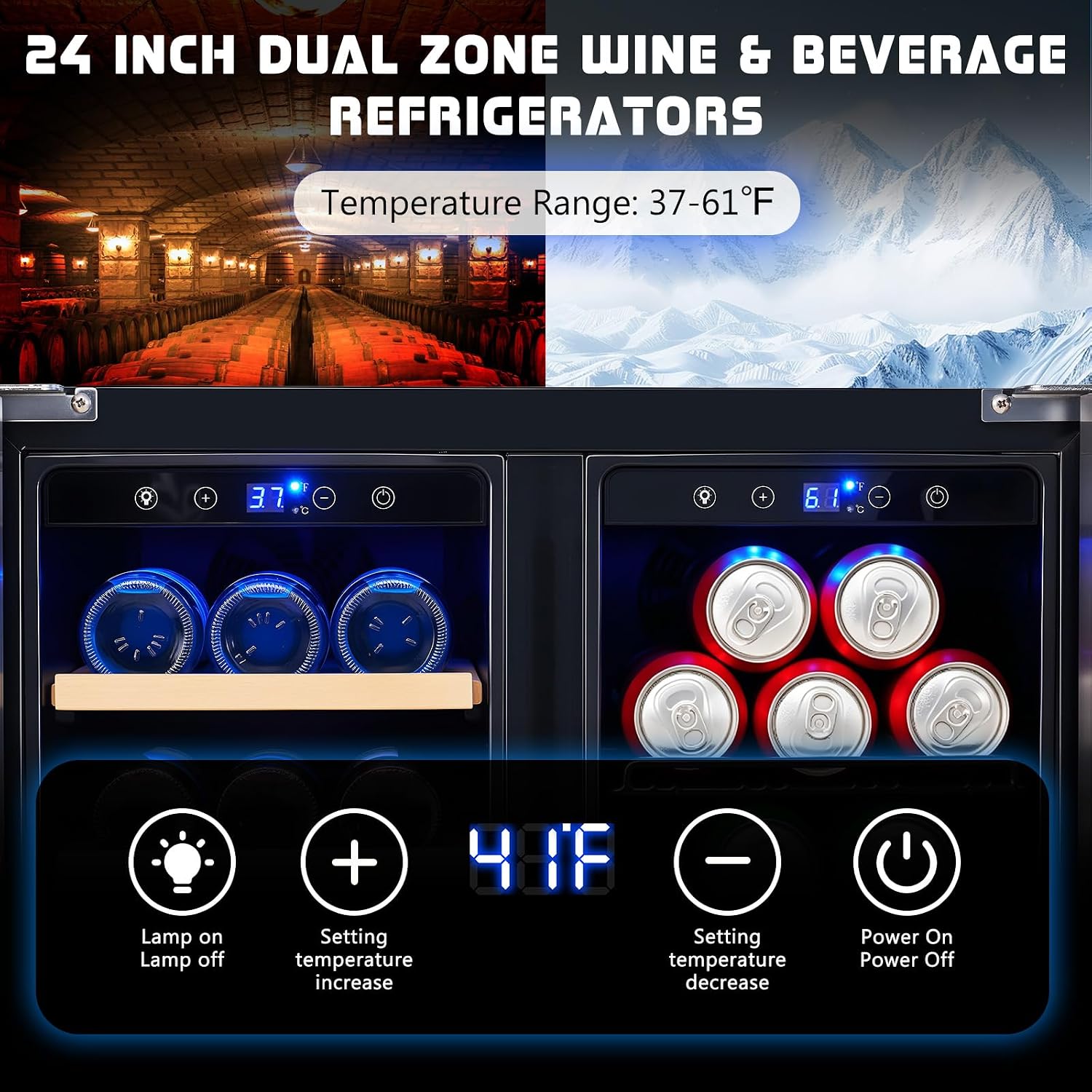 Beverage Refrigerator, 24-Inch - огляд і ціна Wine Beer Fridge Dual Zone