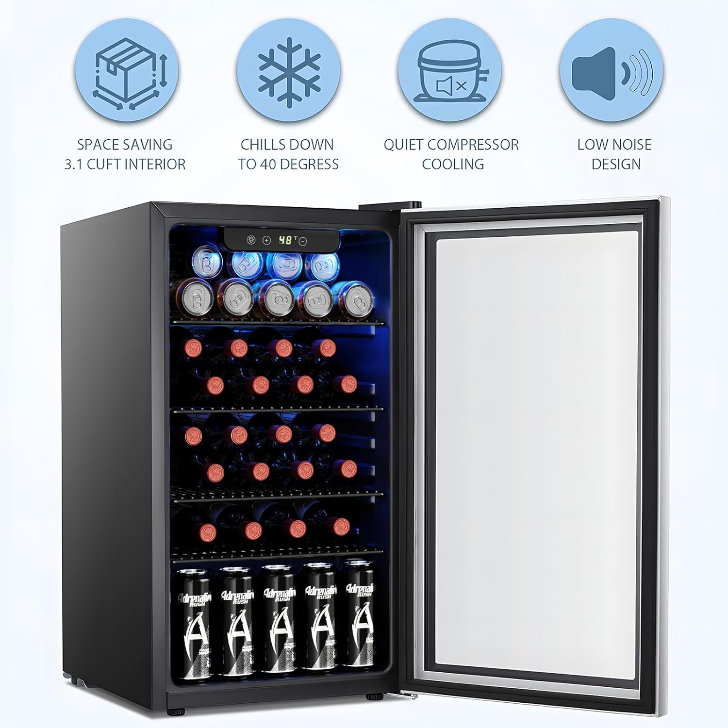 26 Bottle 130 Can Wine Cooler/ - огляд і ціна Wine Beer Fridge Cabinet