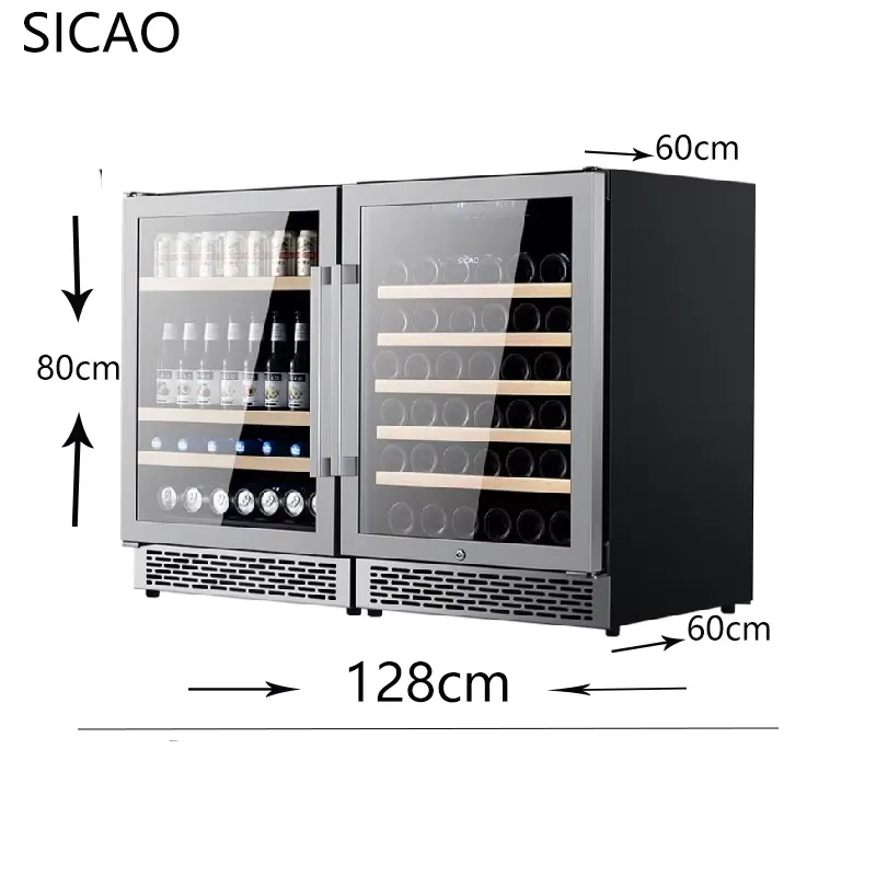 2 Door Wine Beer Fridge Glass  - огляд і ціна Wine Beer Fridge Dual Zone