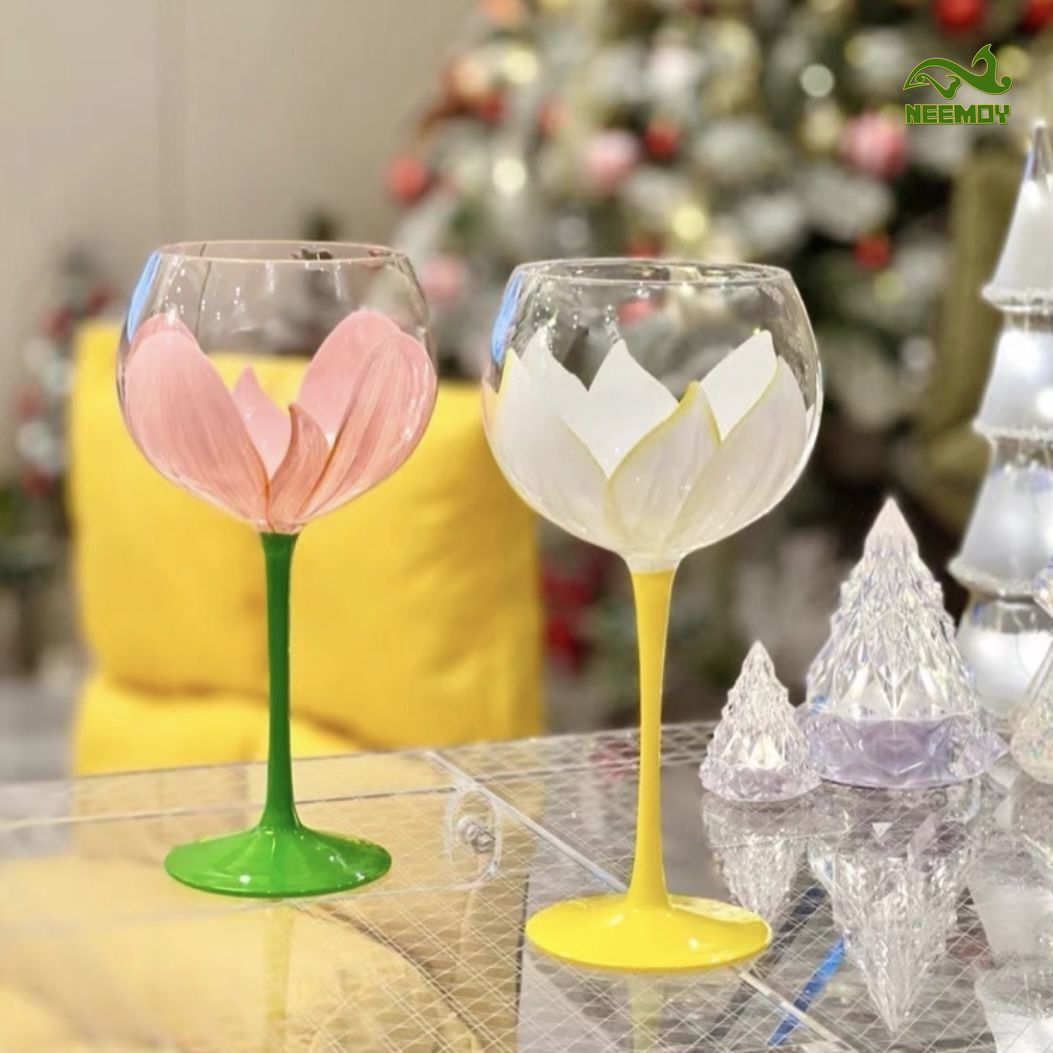 Middle Aged Tulip Painted Glas - огляд і ціна Wine Beer Foot
