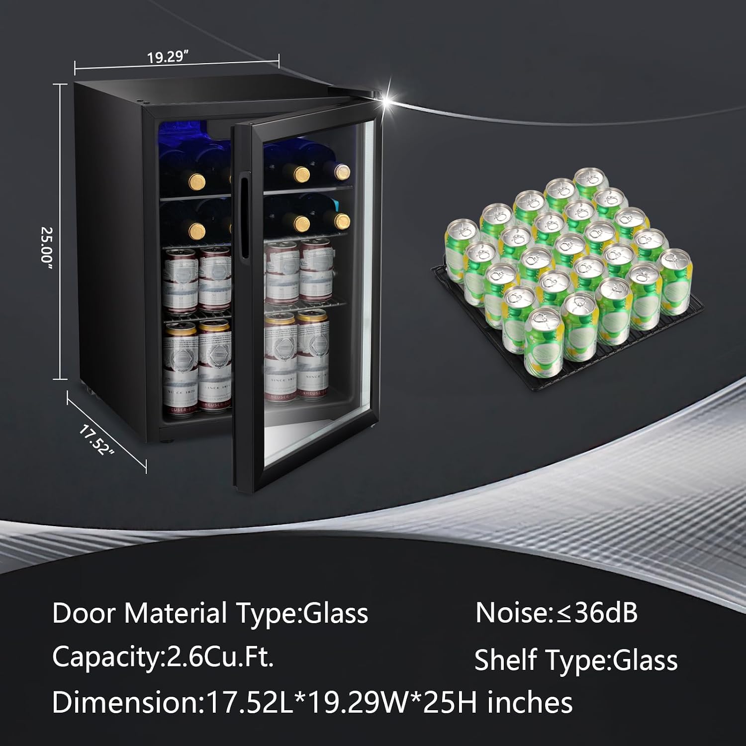 2.6cu.ft Wine Cooler/Cabinet B - огляд і ціна Wine Beer Fridge Cabinet