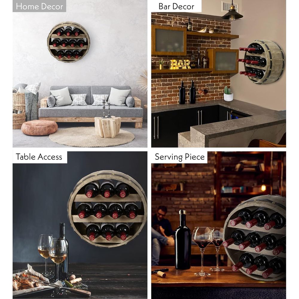 Natural Wood Industrial Wall M - огляд і ціна Wine Rack Wall Mount