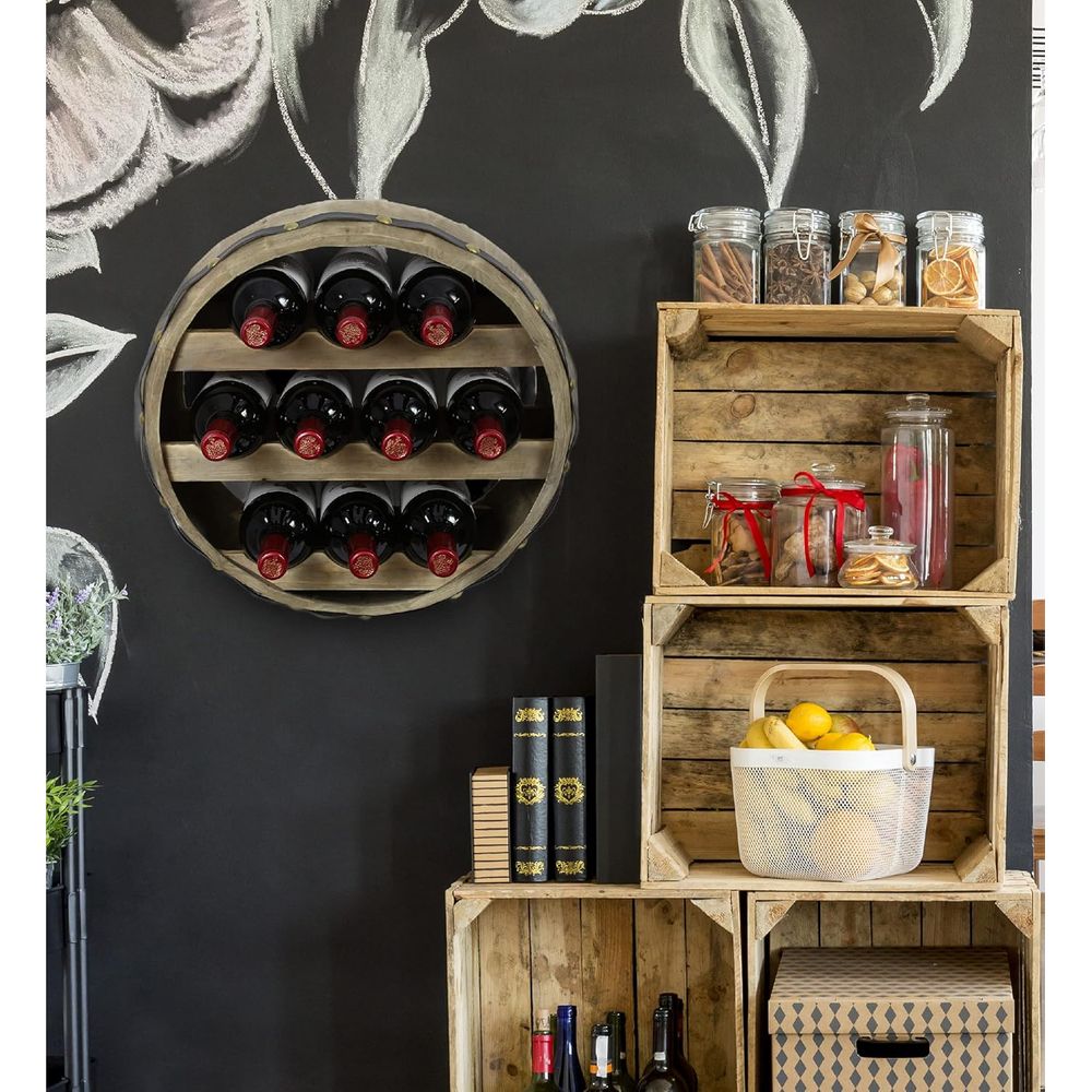Natural Wood Industrial Wall M - огляд і ціна Wine Rack Wall Mount