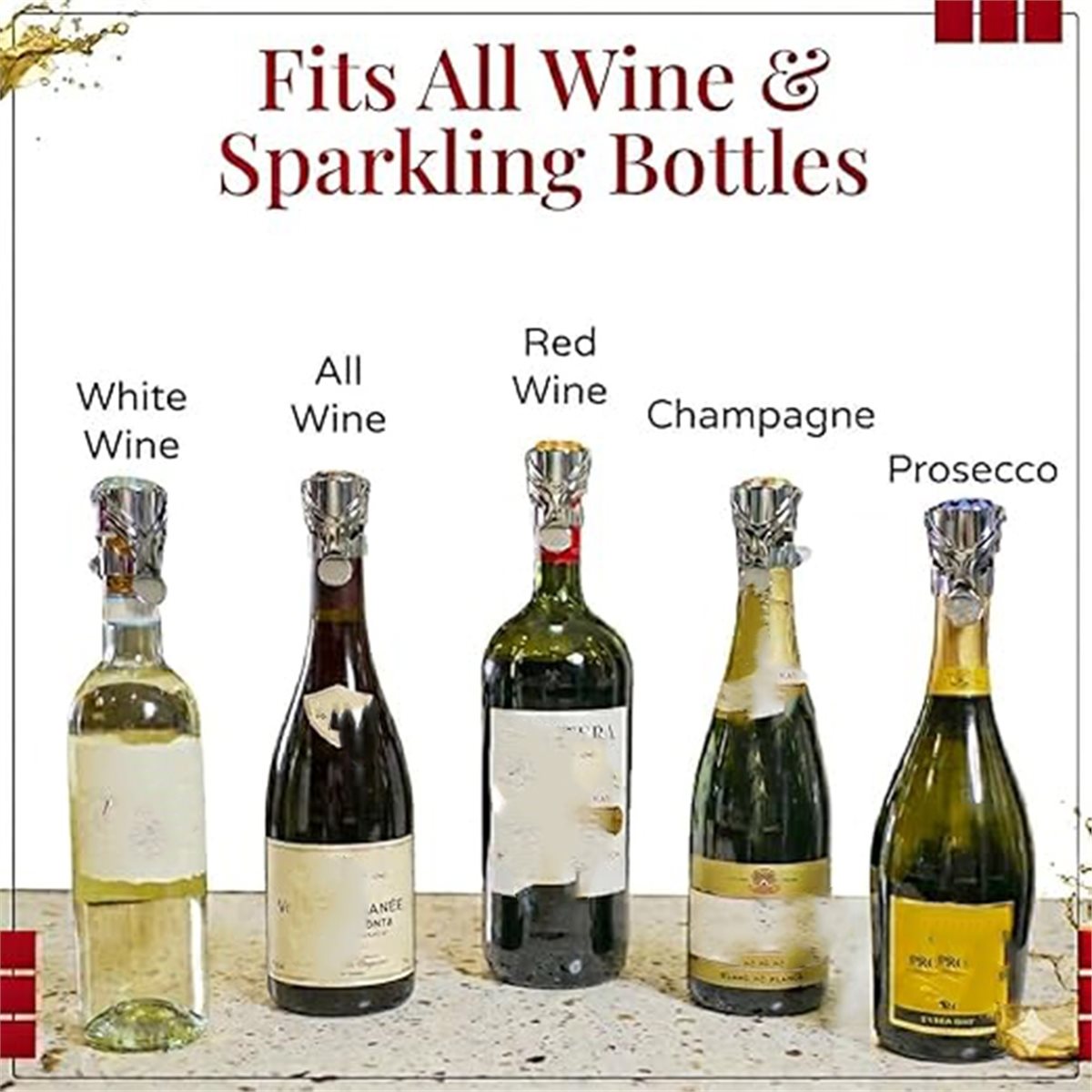 (A02R] 2Pcs Wine Stopper & Cha - огляд і ціна Wine & Beer Packages