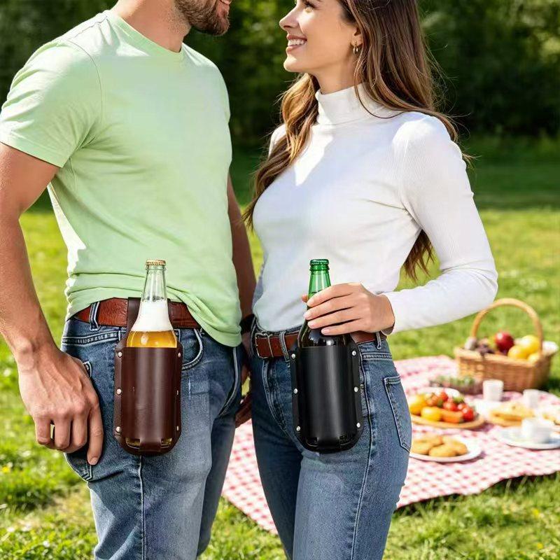 [J] 1Pcs Leather Beer Can Bott - огляд і ціна Wine In Beer Bottle